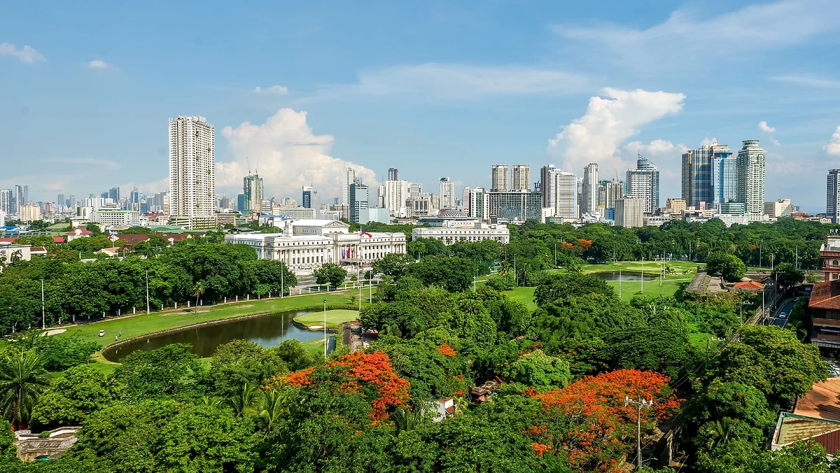 Skyline de Manille depuis le fort Santiago, Philippines