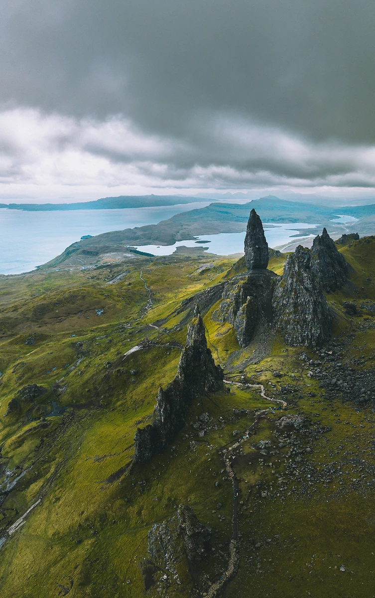 Vue sur le Vieil Homme de Storr, île de Skye