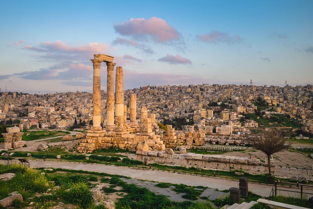 Temple d'Hercule situé sur la citadelle d'Amman à Amman, Jordanie