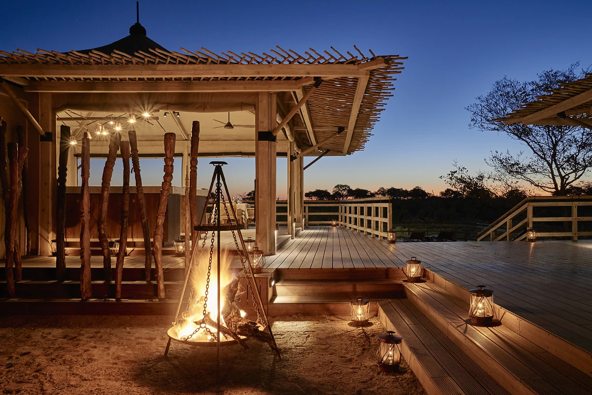 Terrasse, Belmond Savute Elephant Lodge, parc national de Chobe, Botswana