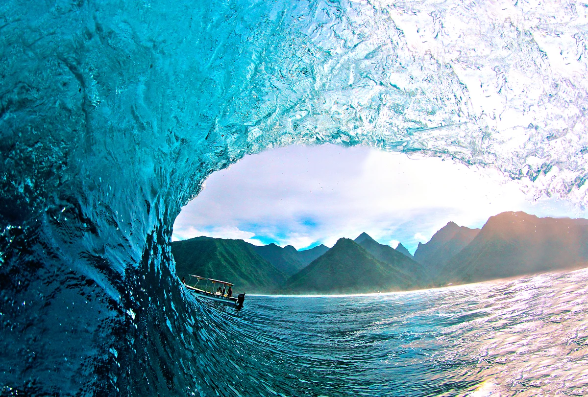 Vague, plage de Taiarapu, Tahiti
