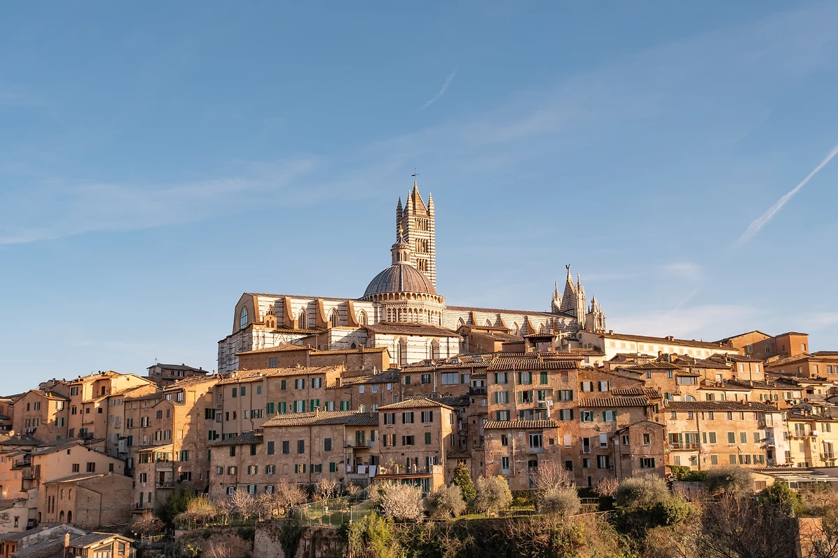 Vue sur la cathédrale Duomo di Siena, Sienne, Toscane