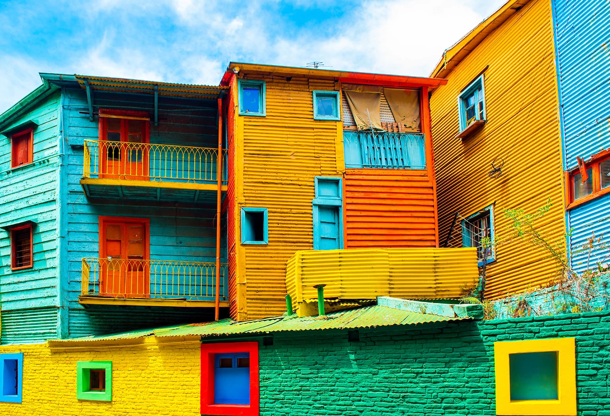 Bâtiment coloré dans le quartier de La Boca, Buenos Aires, Argentine