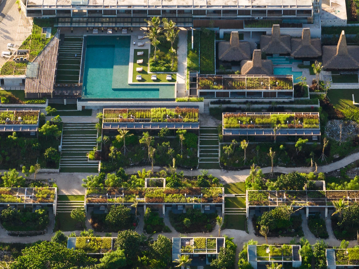 Vue aérienne de l'hôtel, Cap Karoso