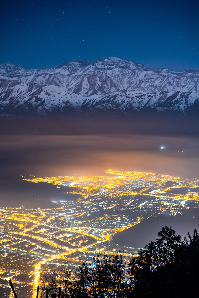 Santiago de nuit, Chili