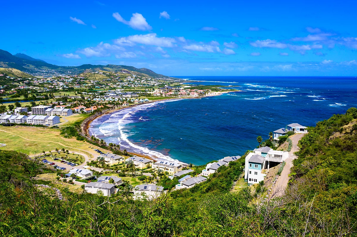 Vue sur Saint-Kitts-et-Nevis, Caraïbes