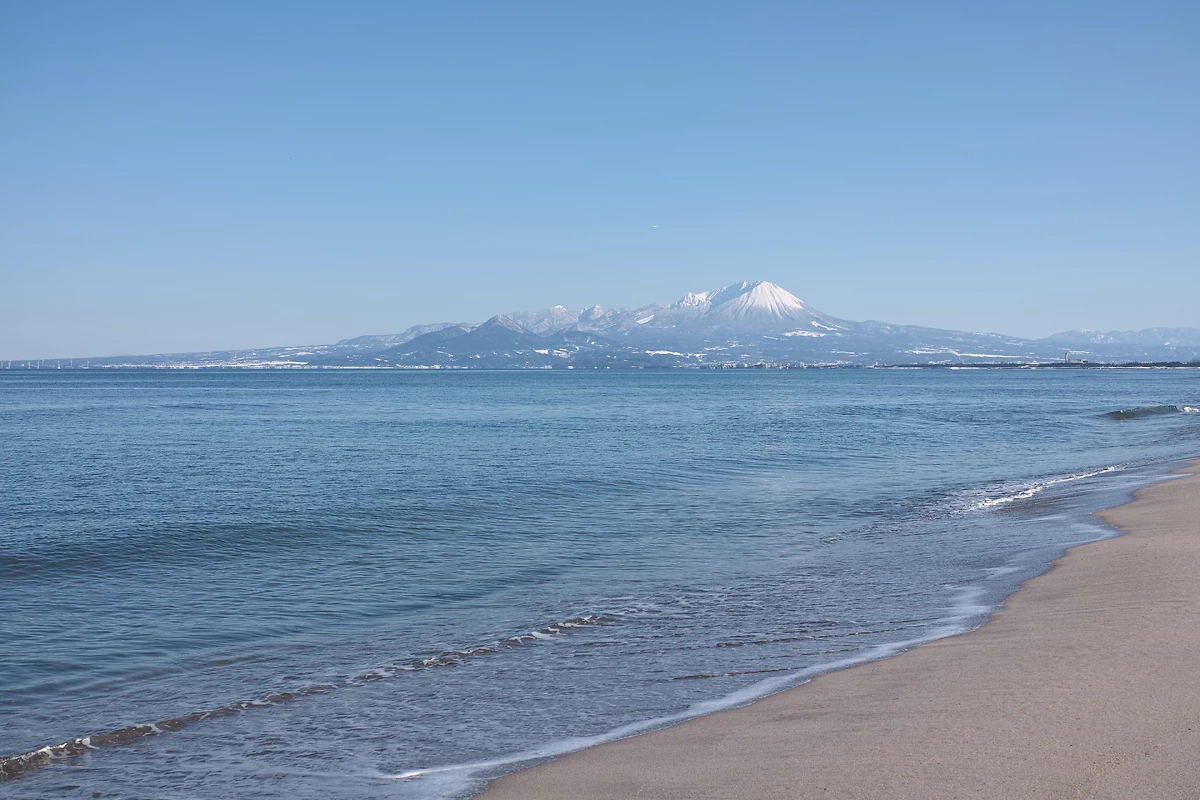 Mont Daisen vu depuis Sakaiminato City, Tottori, Japon