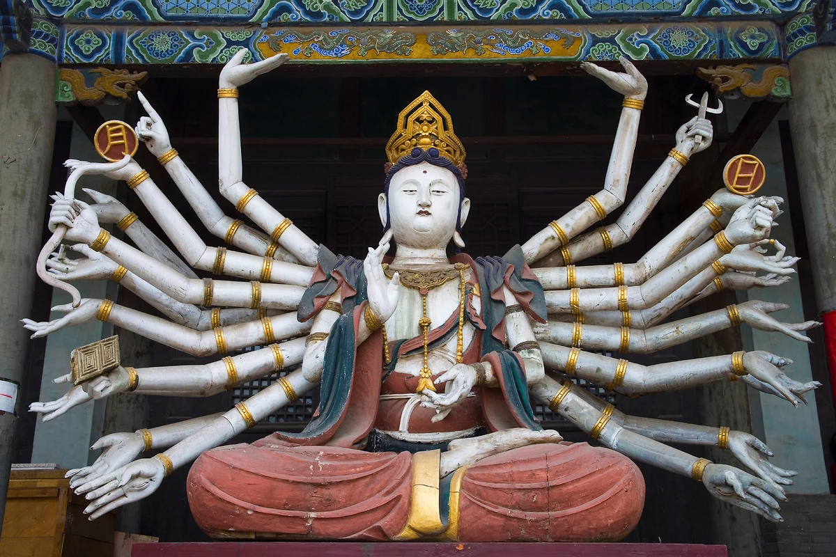 Sculpture, Temple de Shuanglin, Shanxi, Chine