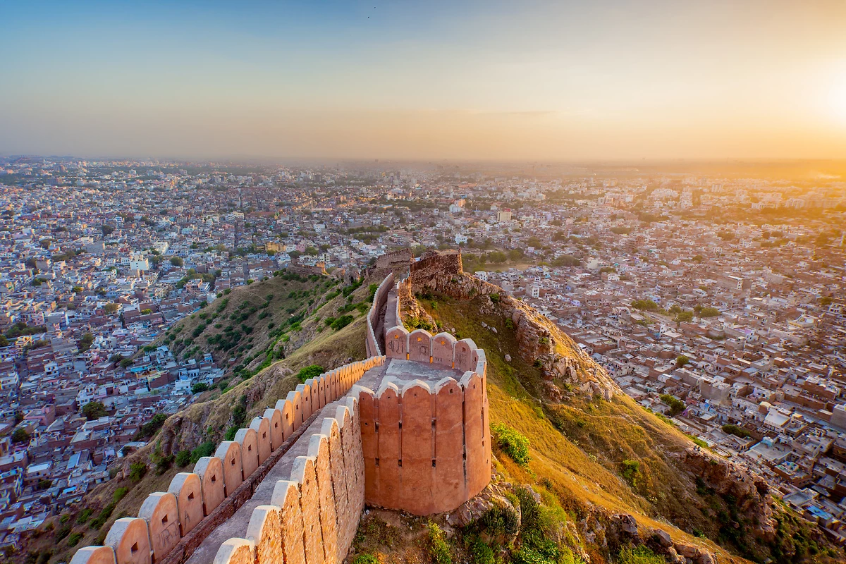Vue aérienne de Jaipur depuis le fort de Nahargarh, Rajasthan, Inde