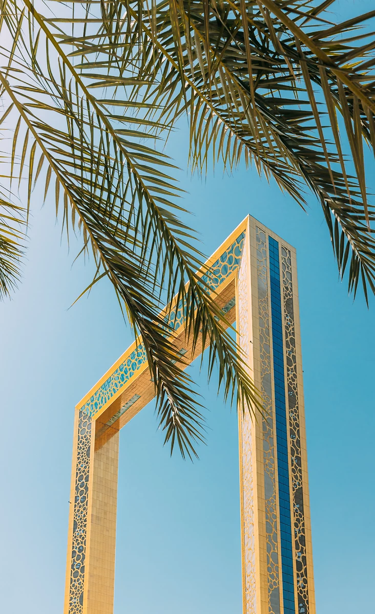 Vue sur le Dubai Frame, parc de Zabeel