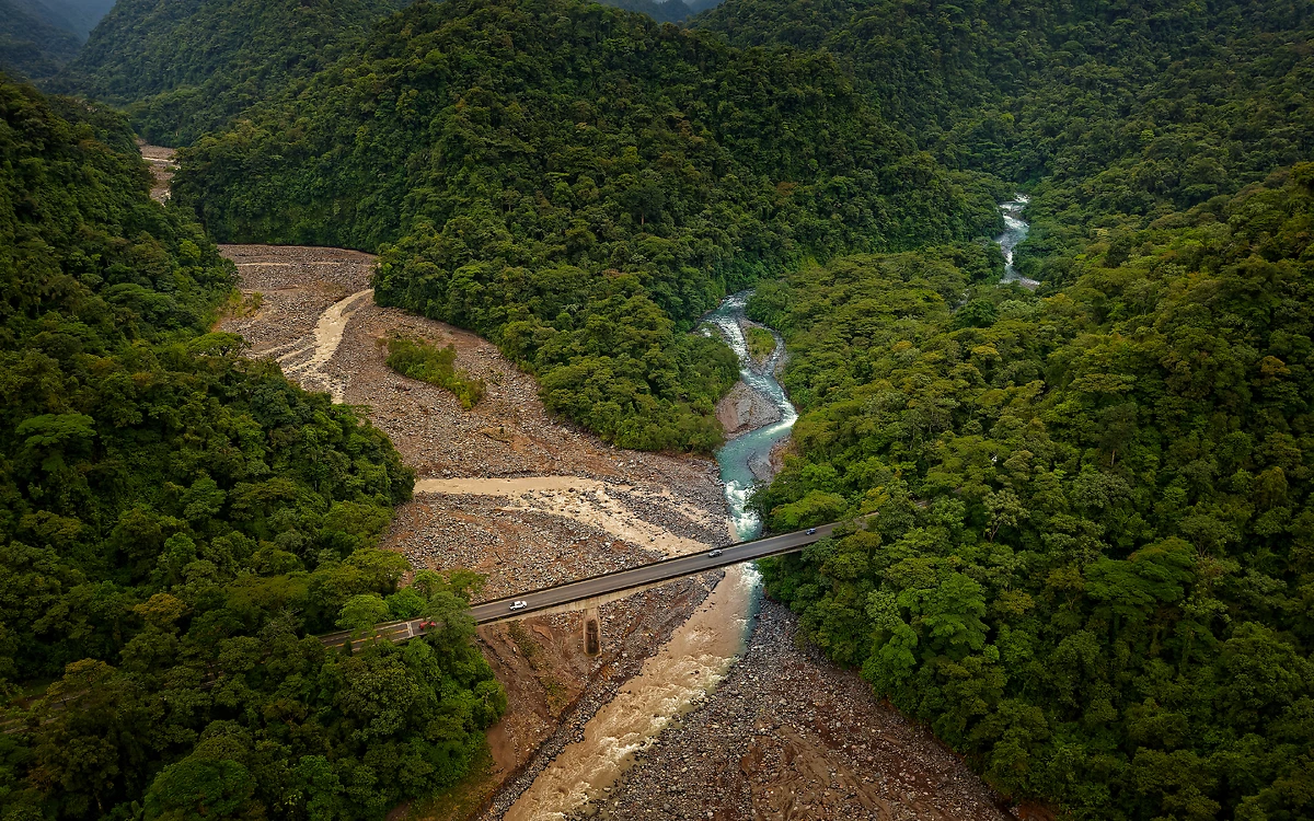 Vue aérienne du parc national Braulio Carillo