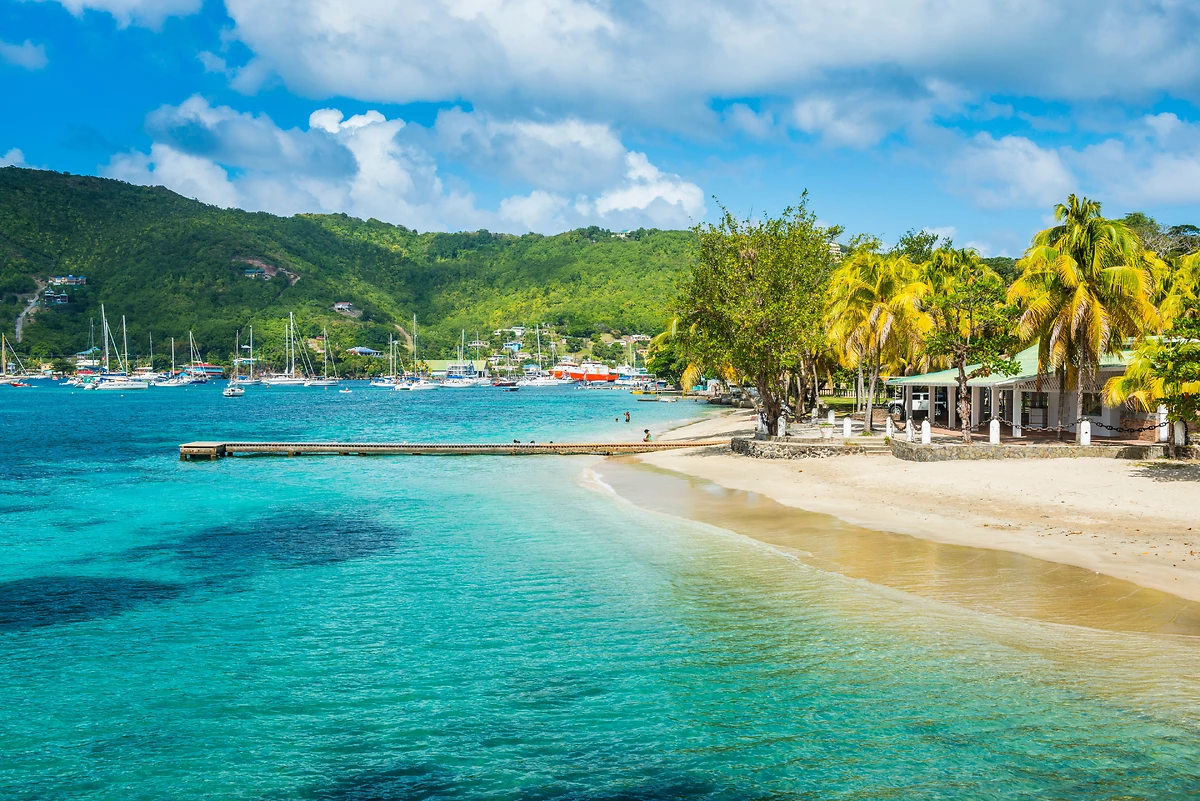 Plage de Port Elizabeth, Île de Bequia, Saint-Vincent-et-les-Grenadines, Caraïbes