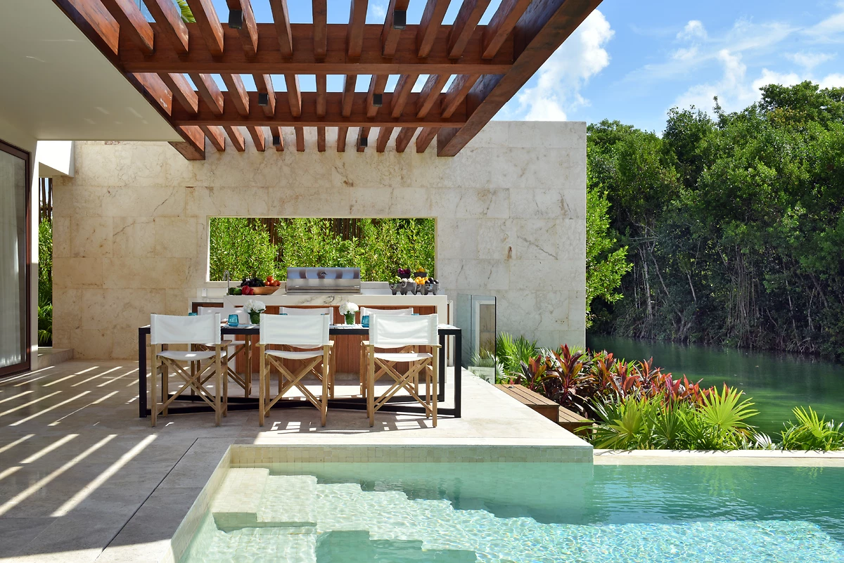Terrasse et piscine privée, villa quatre chambres, Rosewood Mayakoba