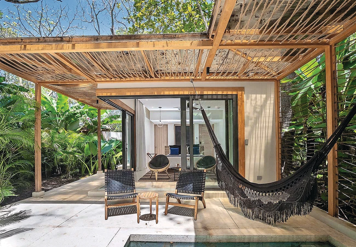 Terrasse, bungalow Ninta beachfront, hôtel Nantipa, Santa Teresa