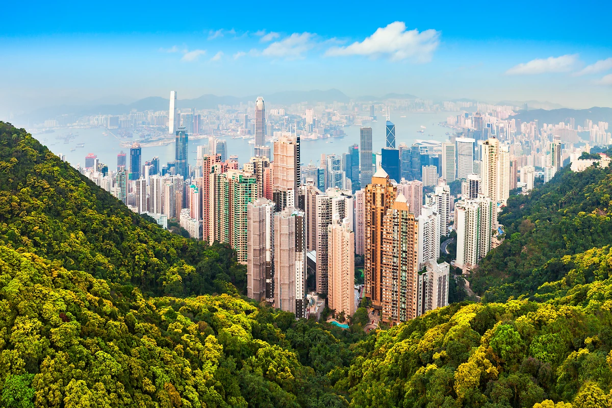 Skyline de Hong Kong depuis Victoria Peak, Chine
