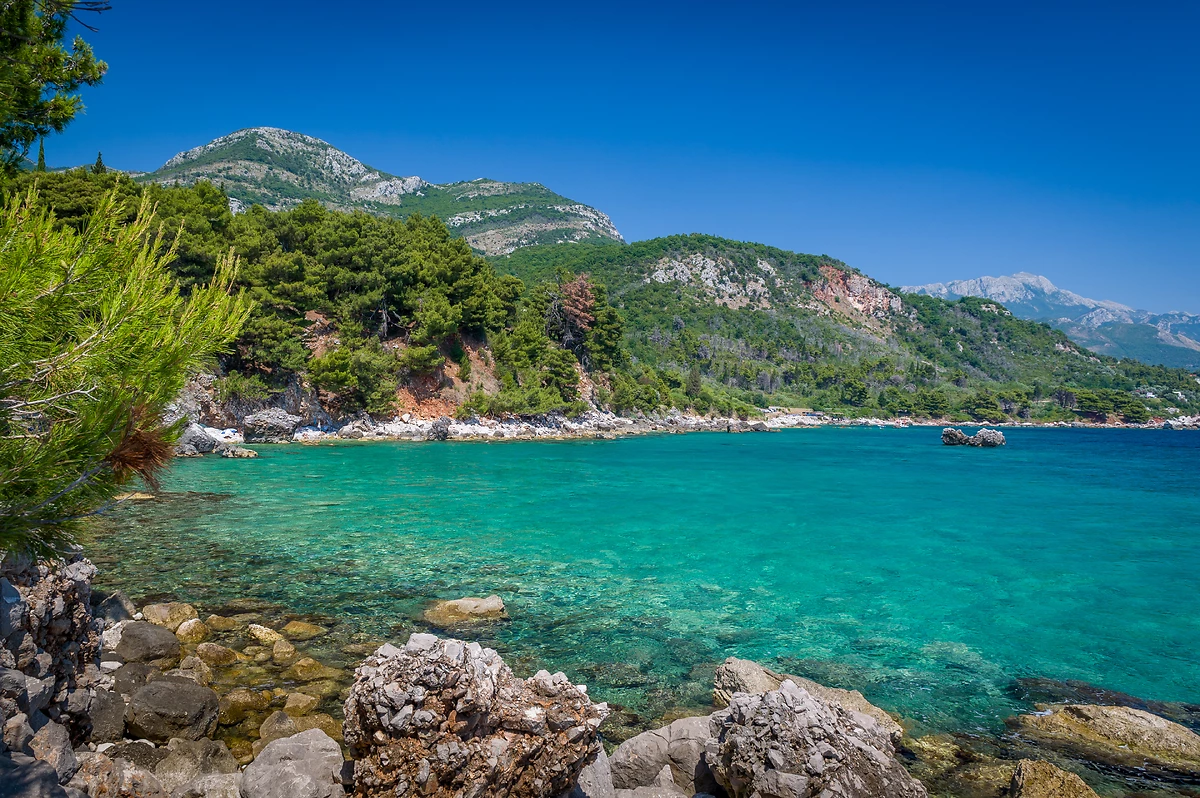 Vue sur la côte de la mer Adriatique, Budva, Monténégro