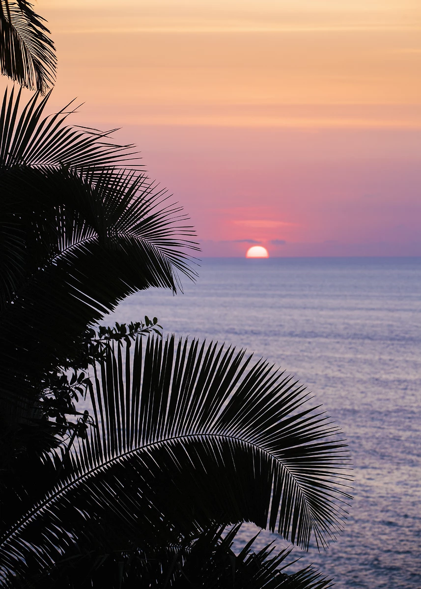 Coucher de soleil sur la plage de l'hôtel, One&Only Mandarina