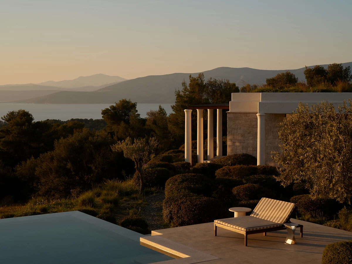 Terrasse et piscine privée, villa 3, Amanzoe