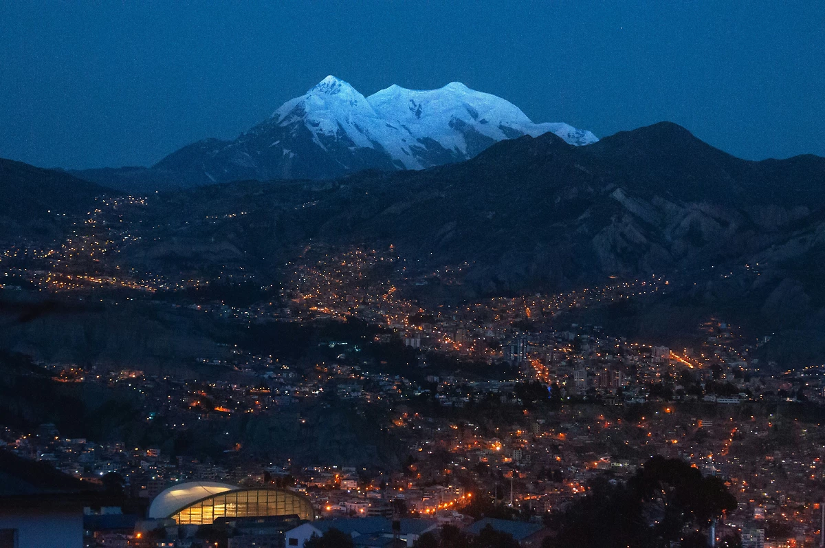 Vue sur La Paz de nuit, Bolivie