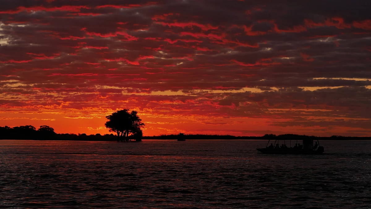 Coucher de soleil, Kasane, Botswana