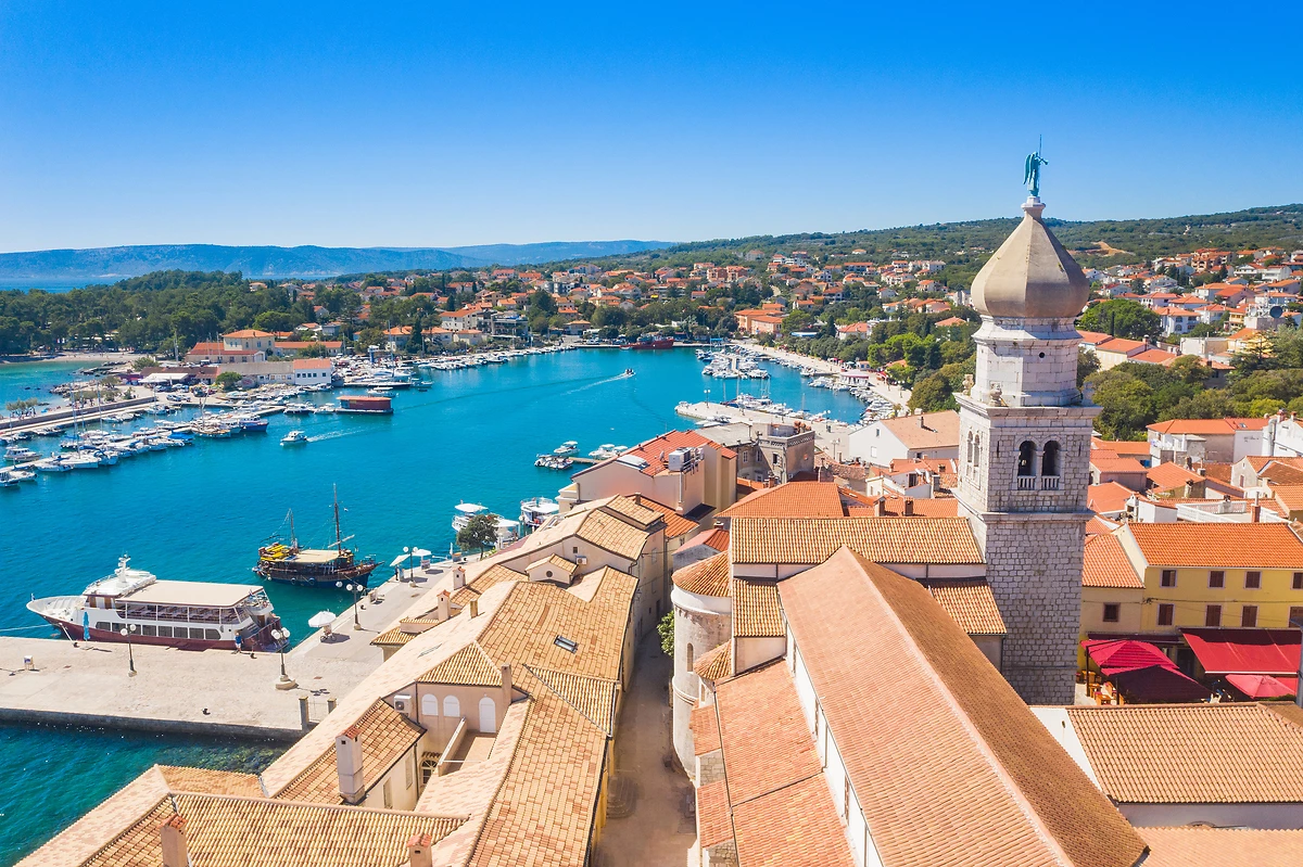 Ville de Krk sur l'île de Krk, Croatie