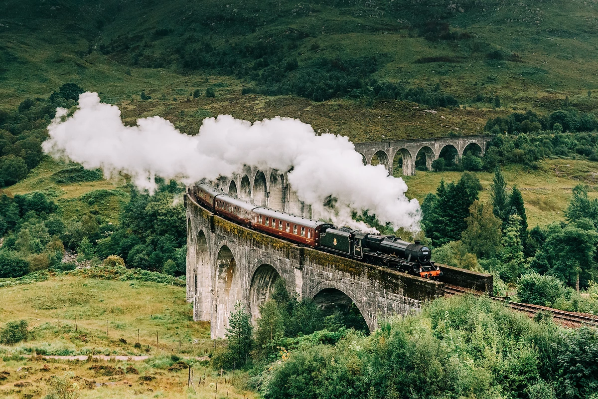 Jacobite Steam Train, viaduc de Glenfinnan, Lochaber, Highlands