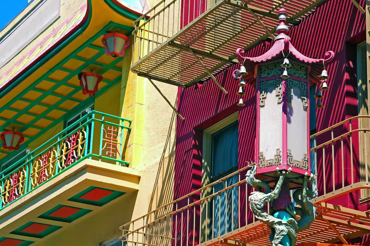 Lampadaire chinois, Chinatown, San Francisco, Californie