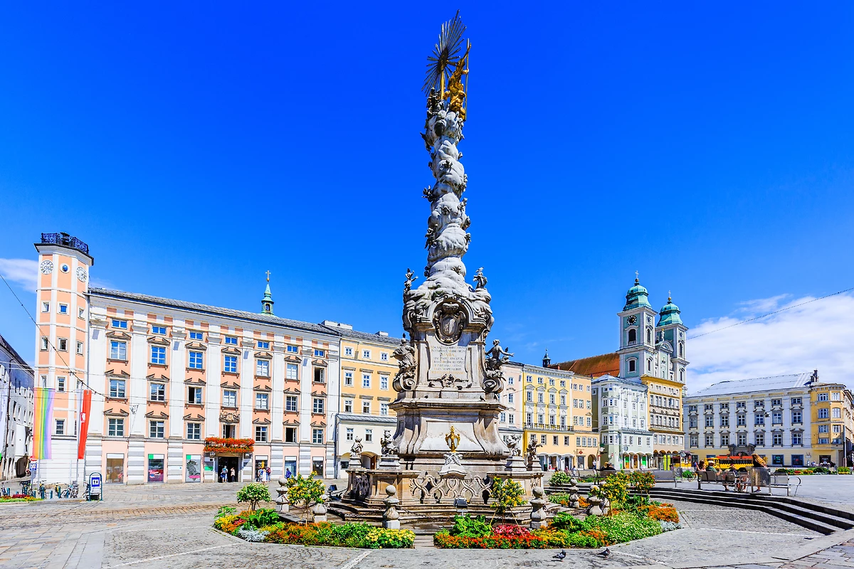 Colonne Sainte-Trinité, Hauptplatz, Linz, Autriche