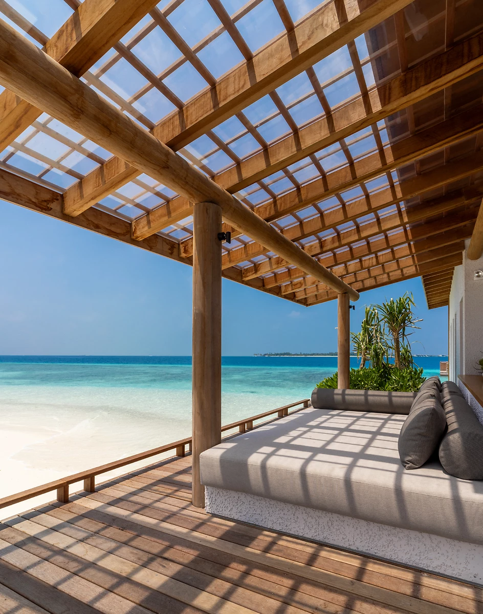 Espace détente sur la plage de l'hôtel, Alila Kothaifaru Maldives