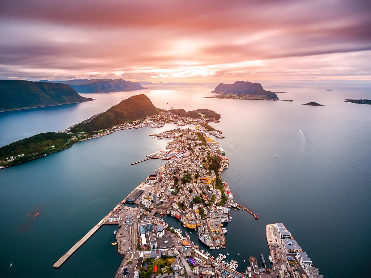 Vue aérienne d'Ålesund, Norvège