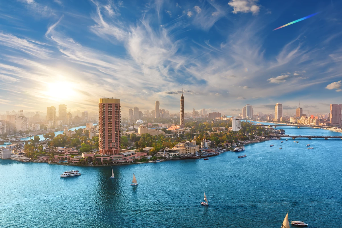 Vue sur l'île de Gezira, Caire, Egypte