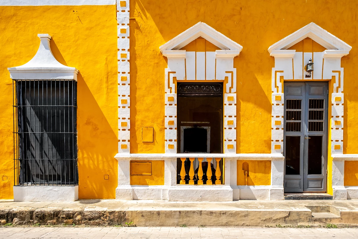 Maison colorée, Izamal, Yucatan, Mexique