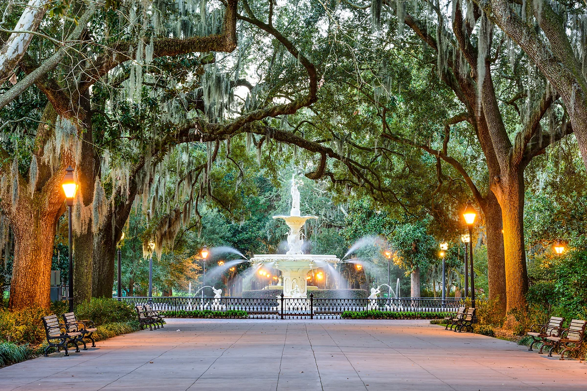Fontaine du parc de Forsyth, Savannah, Georgie
