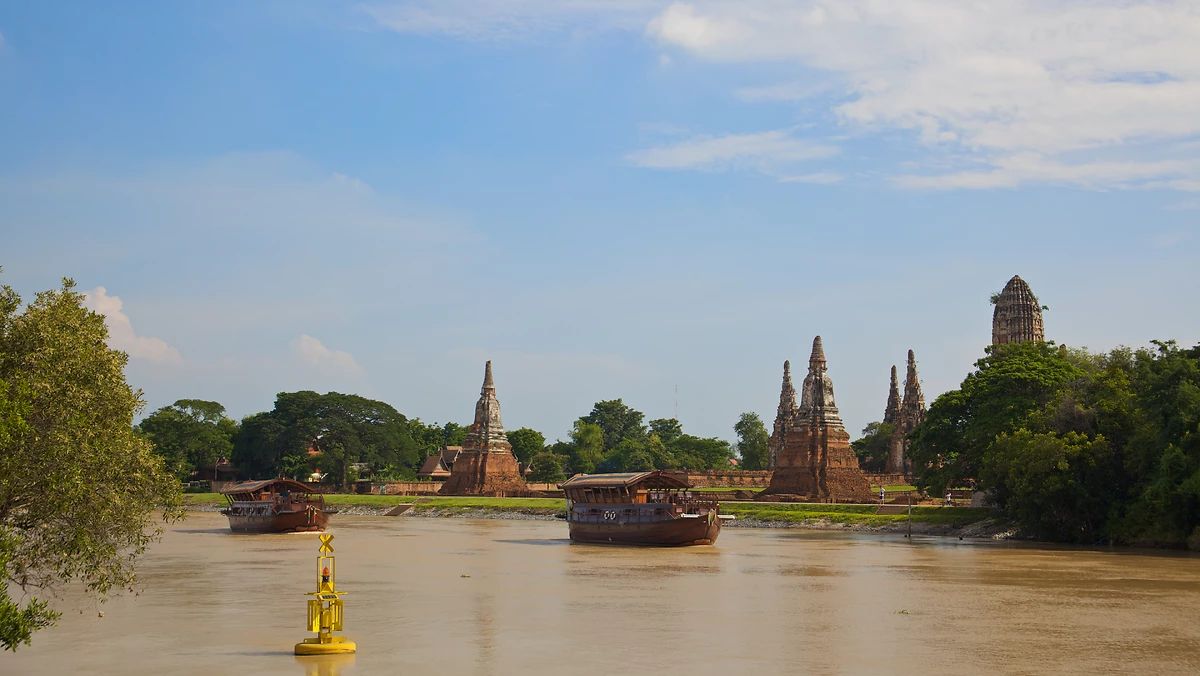 Maisons flottantes de flottantes à Ayutthaya, Thaïlande