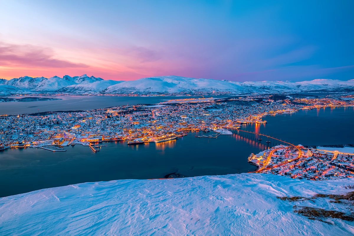 Vue aérienne de Tromsø, Norvège