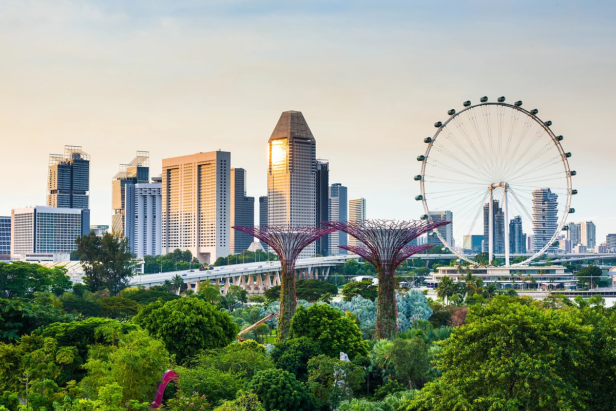 Vue sur la ligne d'horizon de Singapour