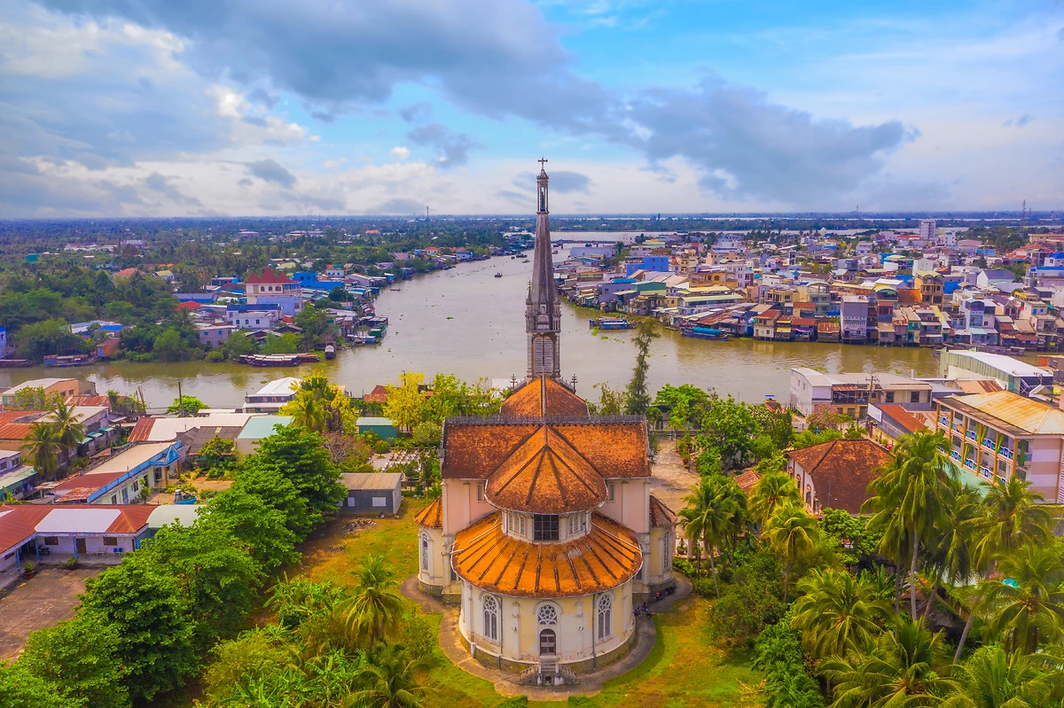 Cathédrale de Cai Be, delta du Mékong, Viêtnam