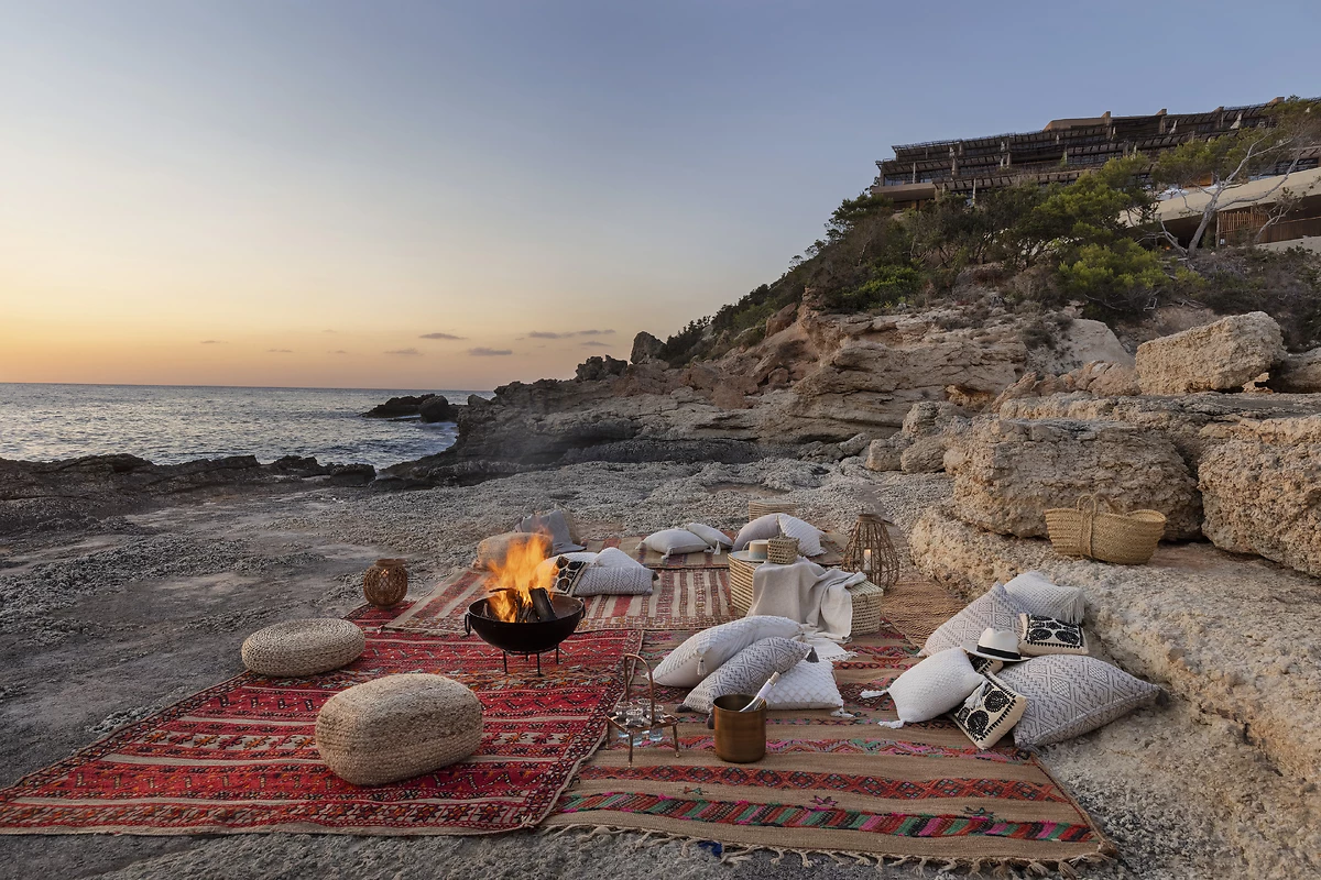 Diner privé sur la plage de l'hôtel, Six Senses Ibiza