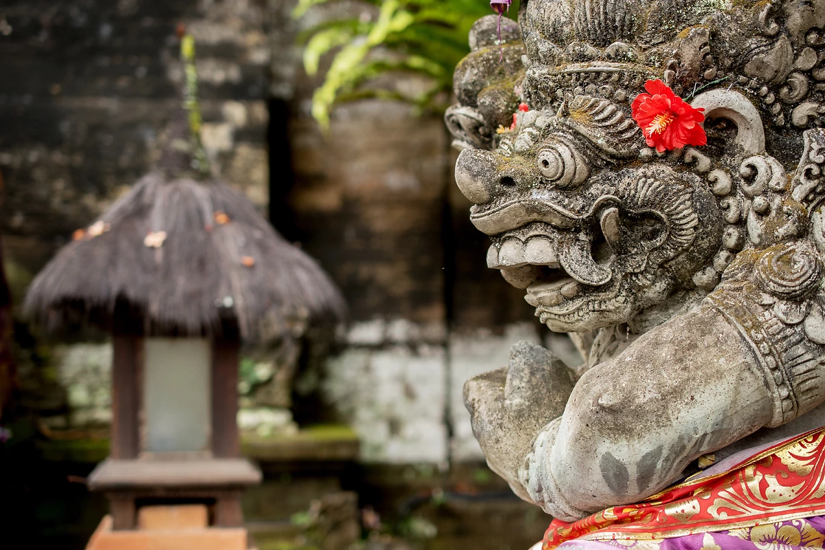 Statue, Palais Royal, Ubud, Bali, Indonésie