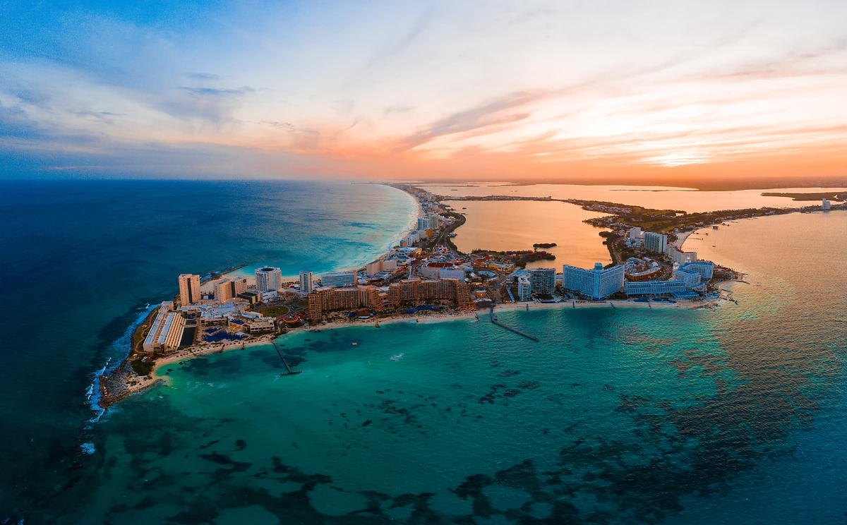 Vue aérienne de Cancún, Mexique