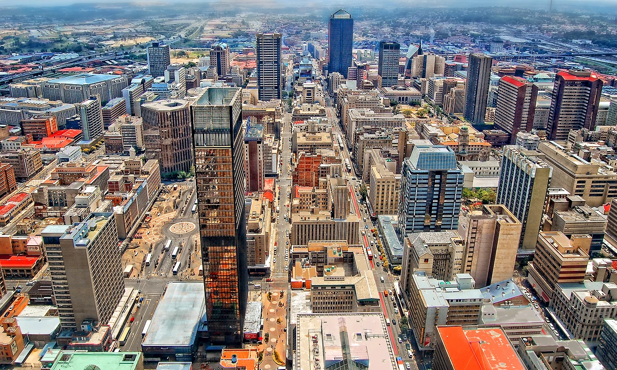 Vue aérienne, Johannesburg, Afrique du Sud