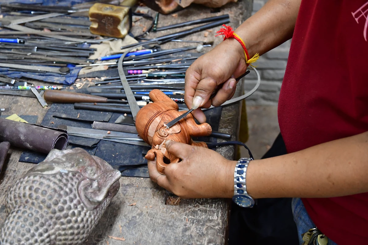 Artisanat, bois, Cambodge