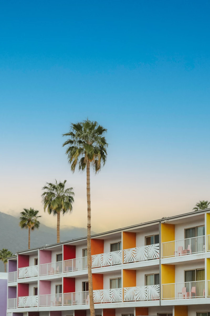 Appartements colorés à El Saguaro Motel, Palm Springs