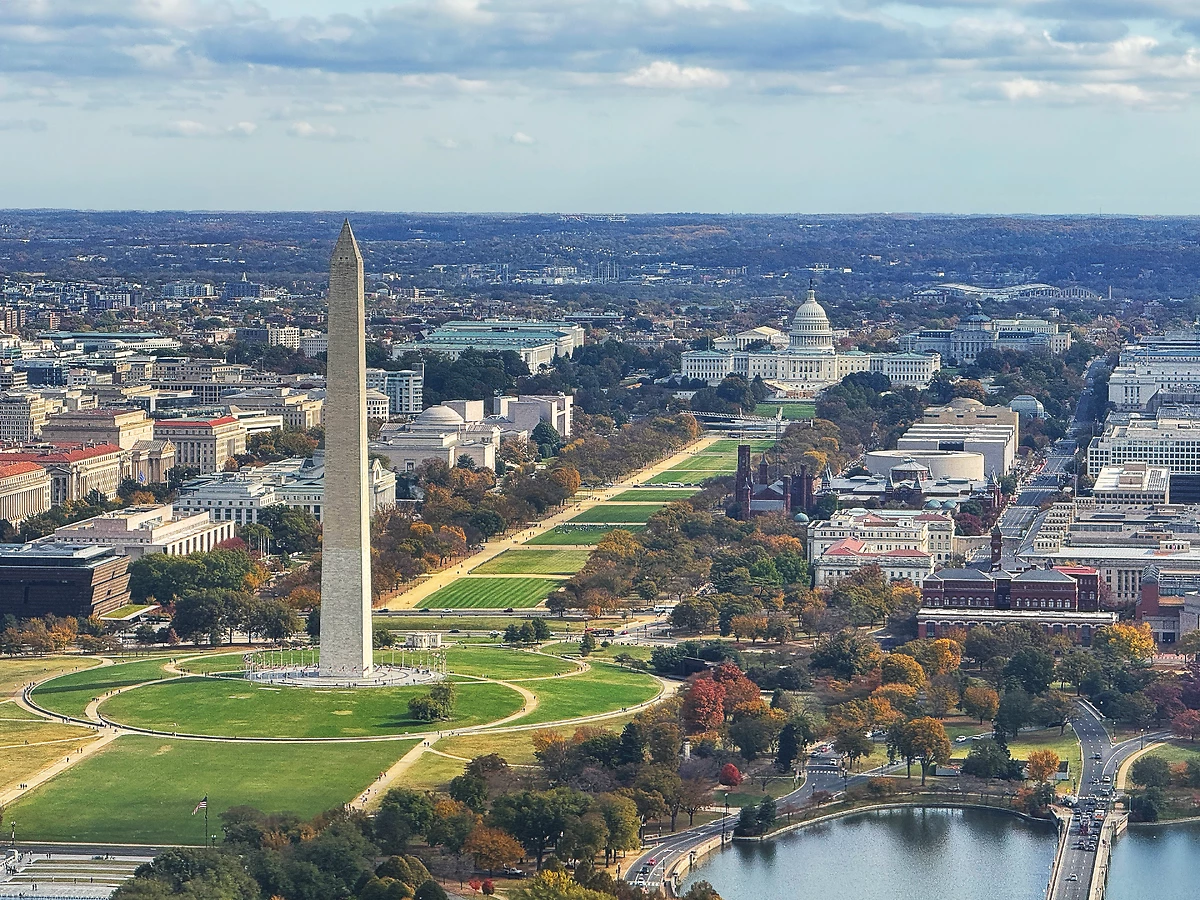Vue aérienne de Washington DC, Maryland