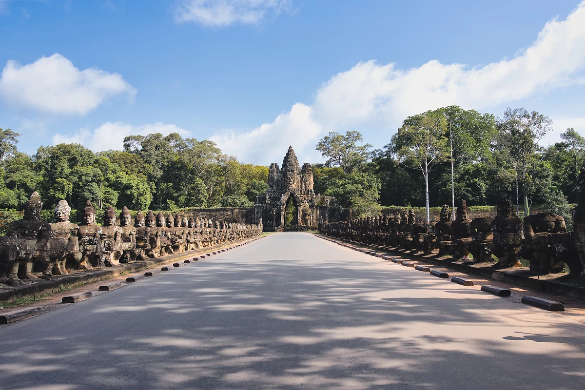 Chemin vers le temple d'Angkor thom, Cambodge