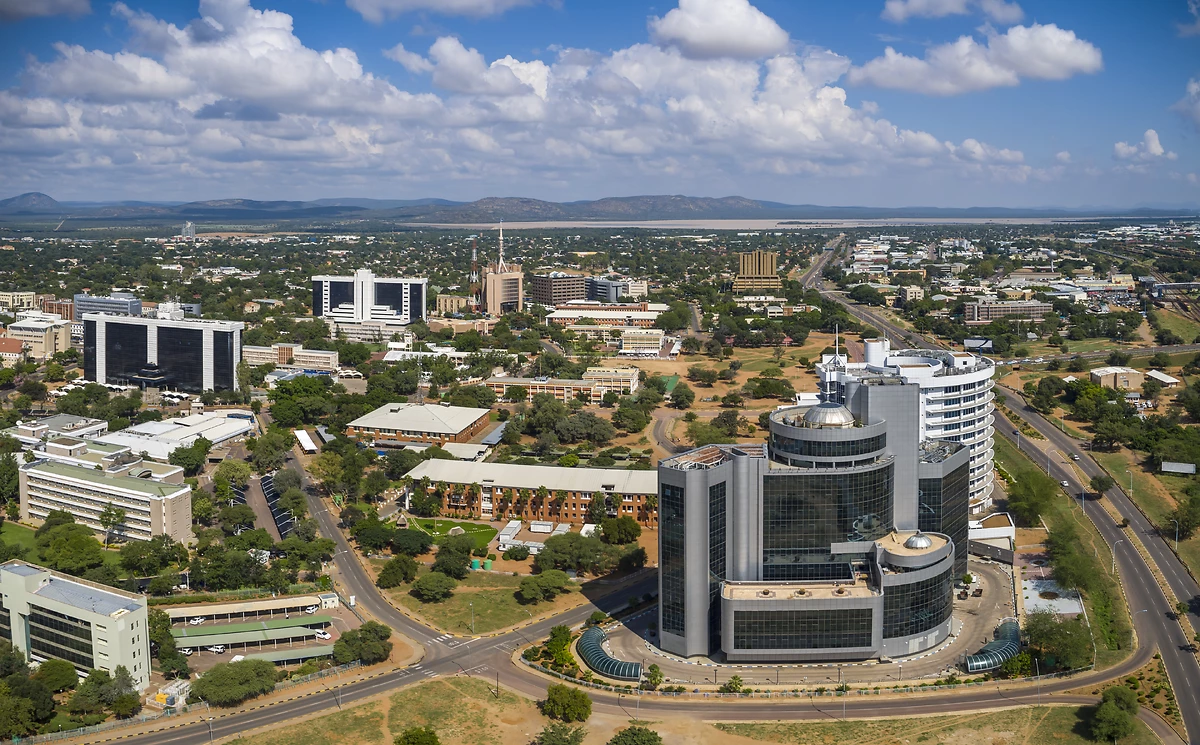 Vue aérienne de Gaborone, Botswana