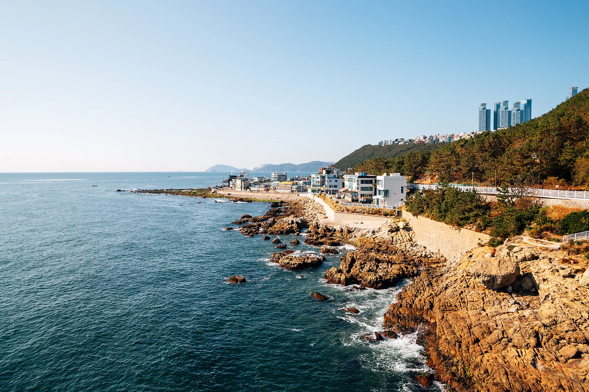 Vue du village de Cheongsapo, Busan, Corée du Sud