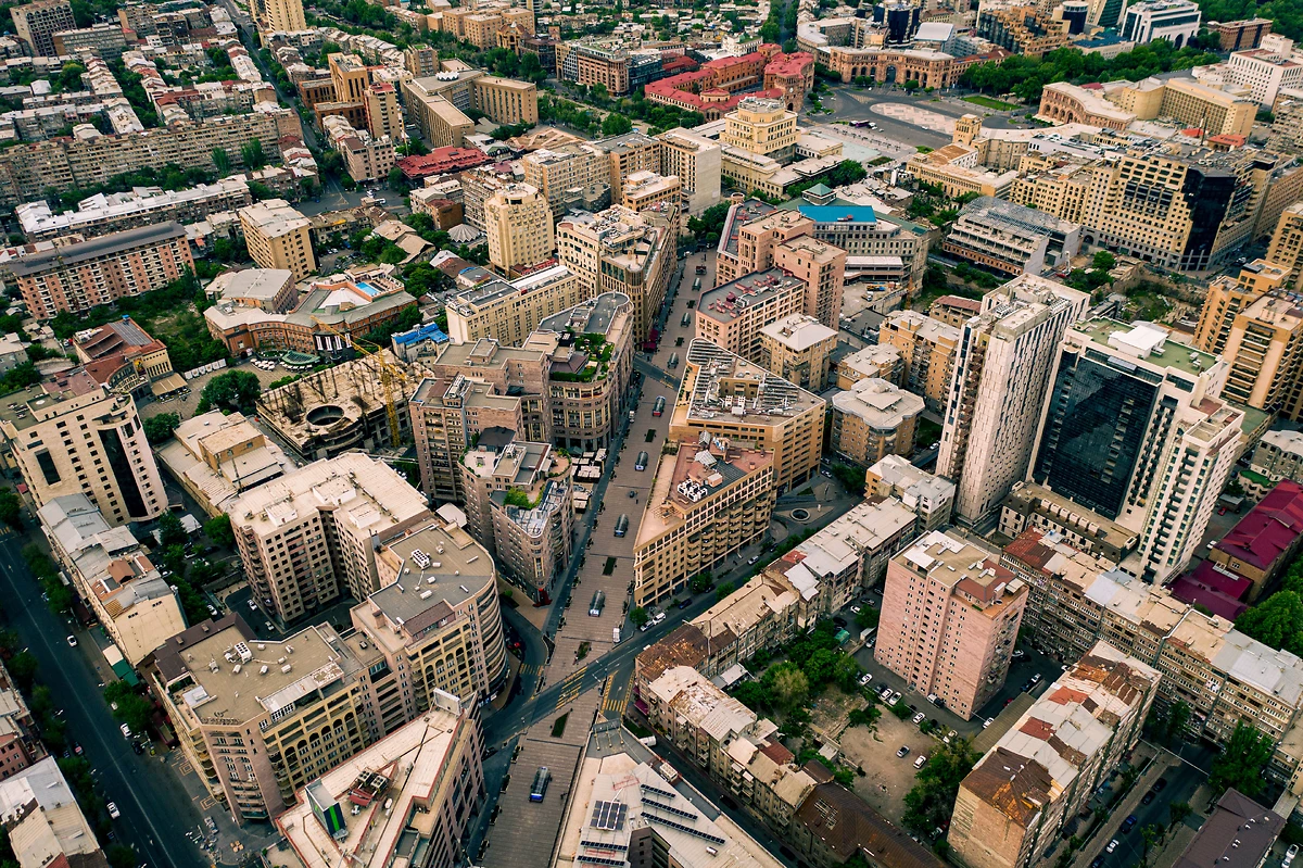 Vue aérienne d'Everan, Arménie
