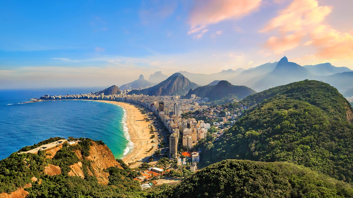 Vue aérienne de la plage de Copacabana, Rio de Janeiro, Brésil