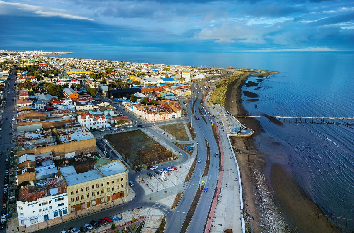 Vue aérienne de Punta Arenas, Chili